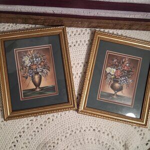 FLOWER PICTURES IN GOLD PHOTO FRAME (2)